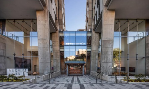 a building with glass windows